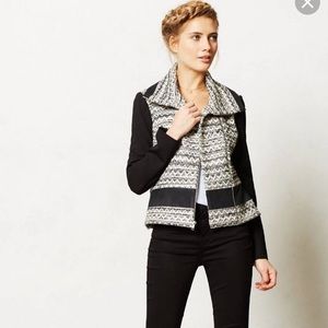 ANTHROPOLOGIE ELEVENSES textured Moto jacket